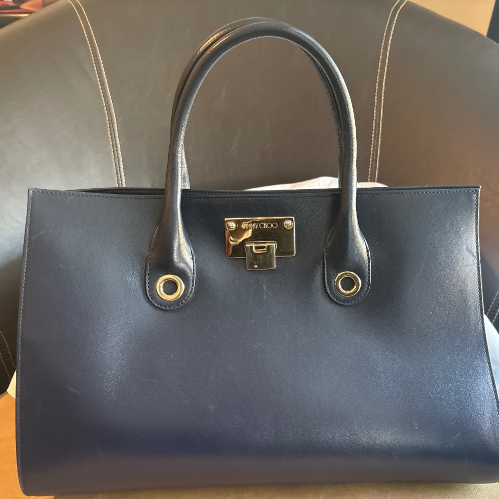 Jimmy Choo Riley Navy Tote